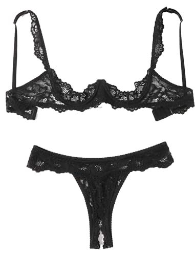 Avidlove Sexy Lingerie Set for Women Lace Bra and Panty Sets Underwire Push Up Lace Lingerie Set