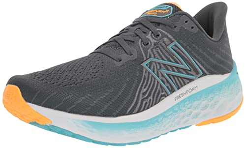 New Balance Men's Fresh Foam X Vongo V5 Running Shoe, Graphite/Summer Aqua/Hot Marigold, 12.5