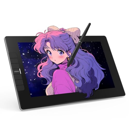 VEIKK VK1200 V2 Drawing Tablet with Screen,11.6-inch Full-Laminated Graphic Drawing Monitor,2 Battery-Free Pens with Tilt Function,6 Customizable Keys,Anti-Glare Glass(Must be Connected to PC to Work)