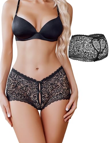 Avidlove Sexy Underwear For Women Lace BoyShorts Panties High Waist Panties Soft Cheeky Panties 1/4 Pack