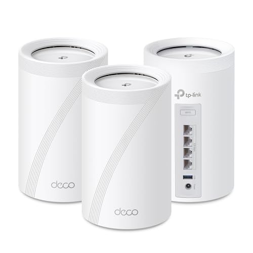 TP-Link ???????? BE63 Tri-Band WiFi 7 BE10000 Whole Home Mesh System - 6-Stream 10 Gbps, 4x2.5G Ports Wired Backhaul, 4x Smart Internal Antennas, VPN, MU-MIMO, HomeShield, Free Expert Support (3-Pack)