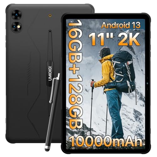 UMIDIGI 2K 11inch Rugged Tablet Android,Active T1 Octa-core 16GB RAM+128GB ROM,10000mAh,16+16+8MP Camera Waterproof Tablet with SIM Card Slot Unlocked/Stylus Pen/4G LTE/WiFi-5/BT 5.0/GPS,Warranty