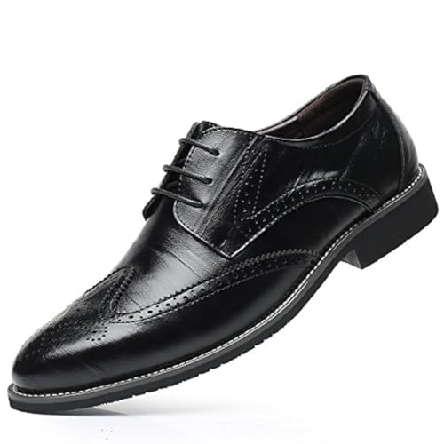 Men's Dress Shoes Classic Lace-Up Shoes Business Oxford Shoes for Men Wedding Party Fashion Wingtip Shoes