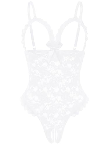 Avidlove One Piece Lingerie Sexy Teddy Ruffle V Neck Bodysuit Lace Nightie