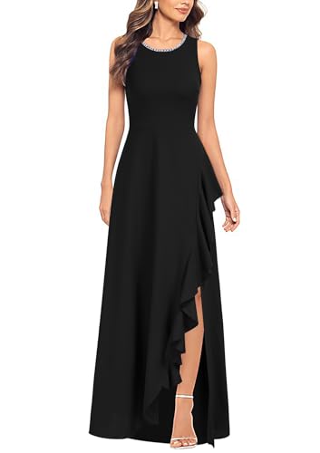 Women's Ruffle Vintage 1950s Party Swing Evening Formal Dresses