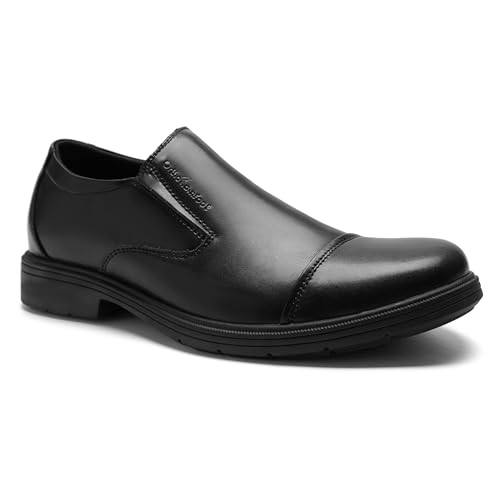 Orthopedic Business Leather Dress Shoes: Comfortable Arch Support Plantar Fasciitis Formal Tuxedo Oxford for Mens, Casual Fashion Modern Wingtip Slip On Loafers for Foot and Ankle Pain Relief